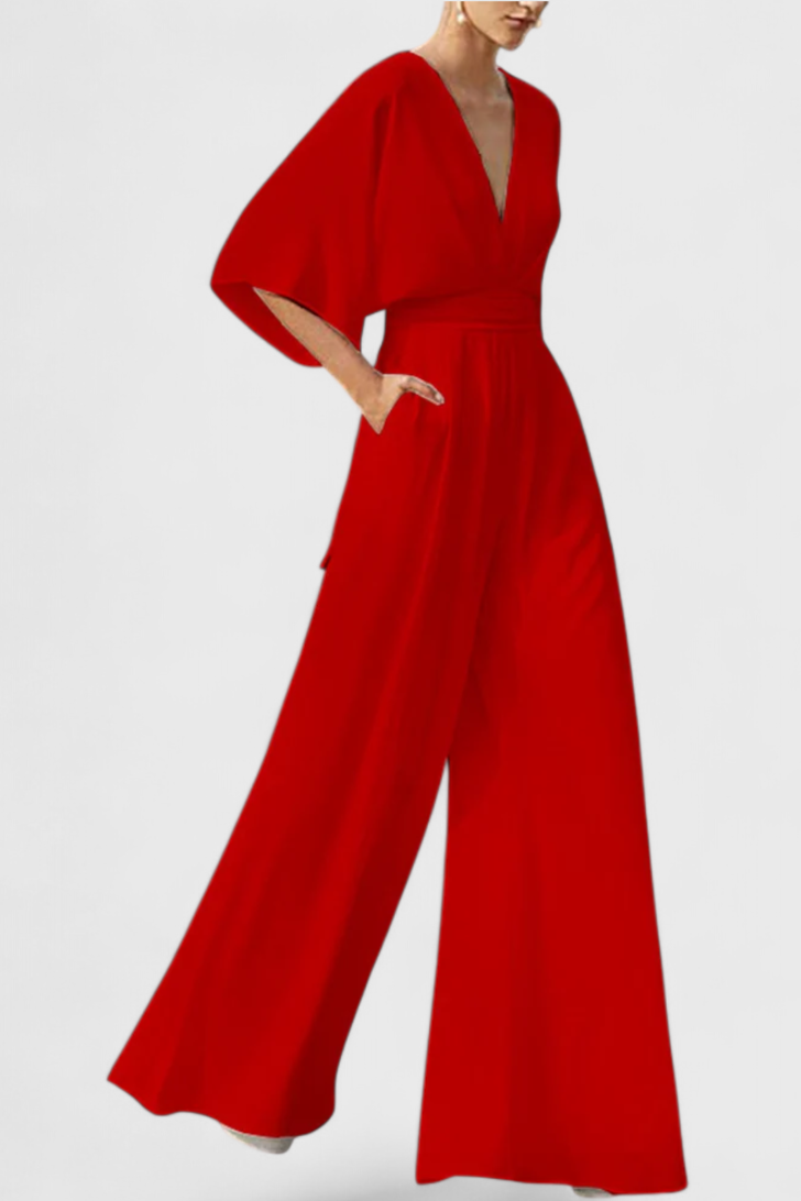 Elegante Macacão com Decote em V