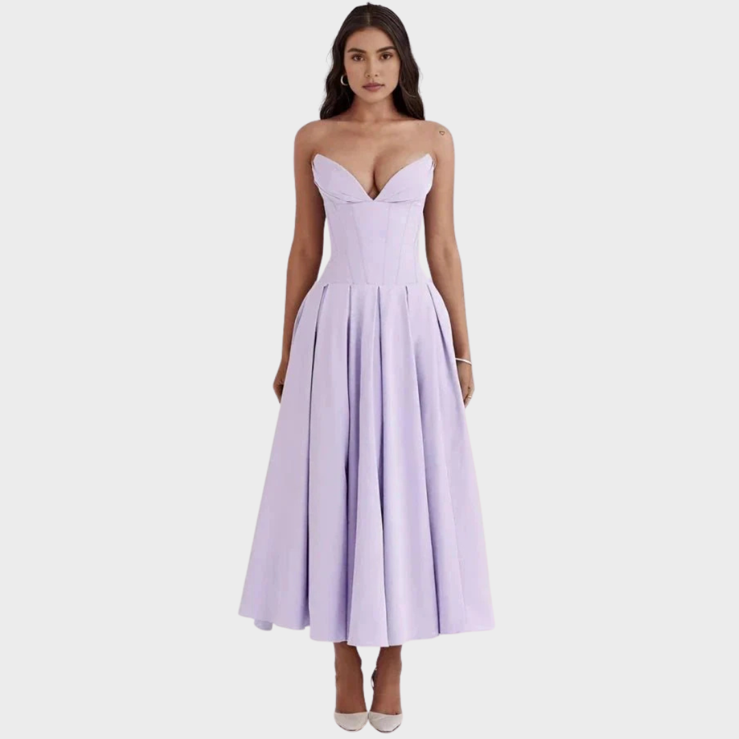 Elegante vestido midi feminino