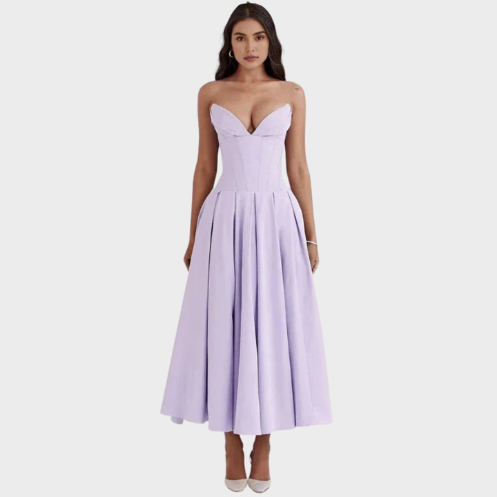Elegante vestido midi feminino