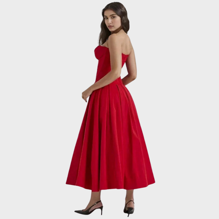 Elegante vestido midi feminino