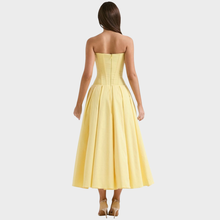 Elegante vestido midi feminino