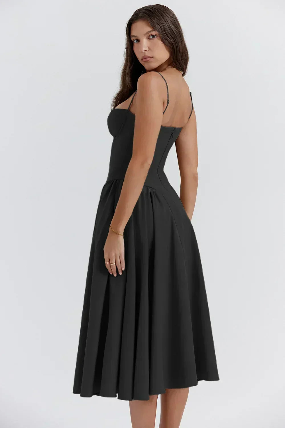 Sigrid | Midi Length Sleeveless Bustier Dress