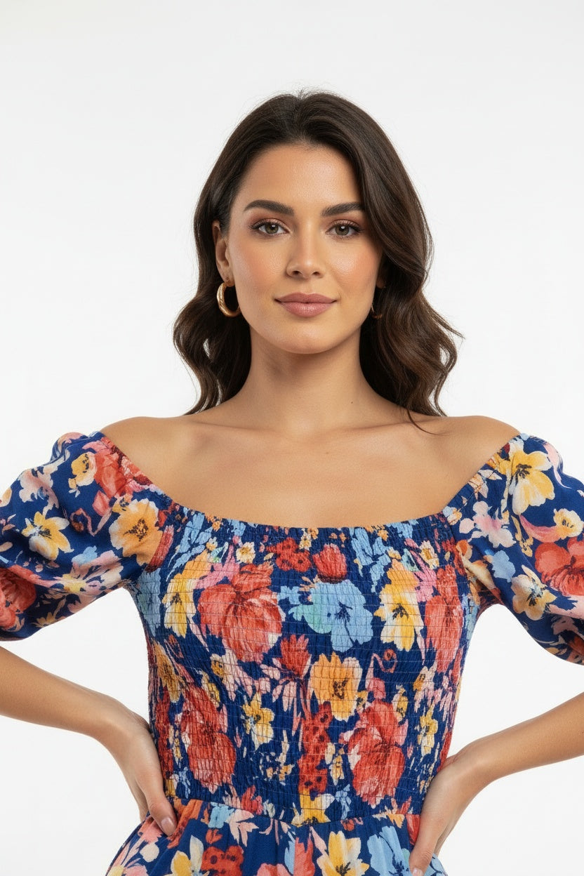 Single Floral - Blue