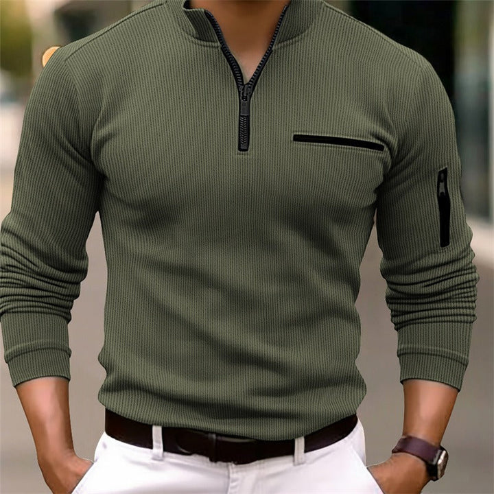 Gusteous™ - Camisa de Manga Longa com Zíper