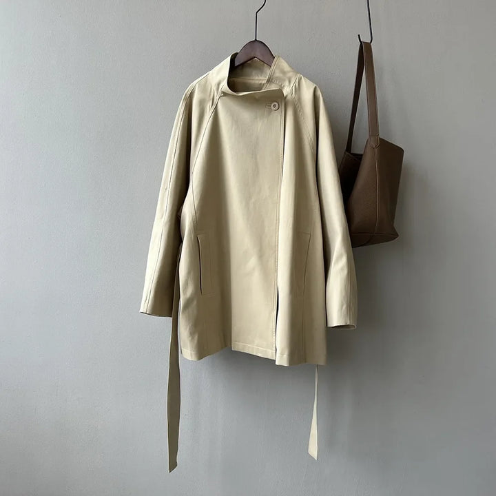 Trench Coat Feminino com Gola Alta