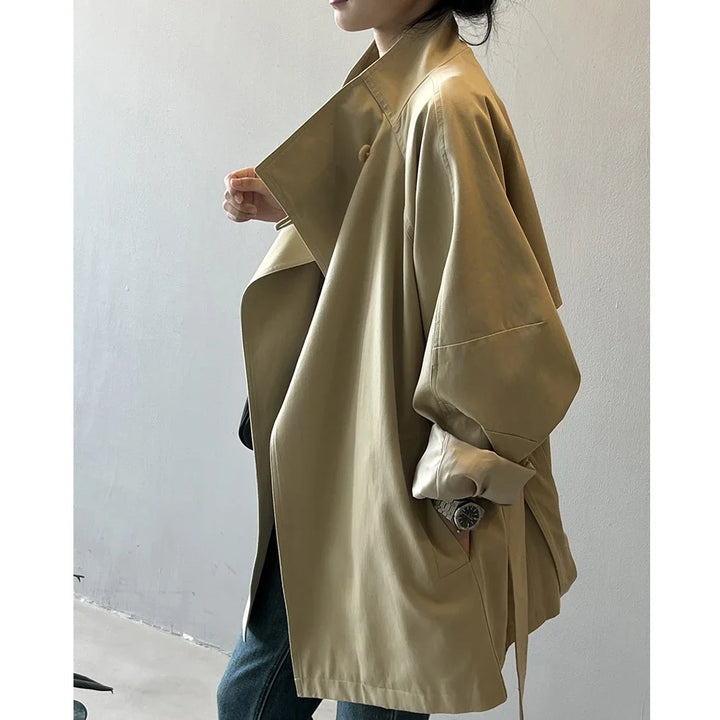 Trench Coat Feminino com Gola Alta