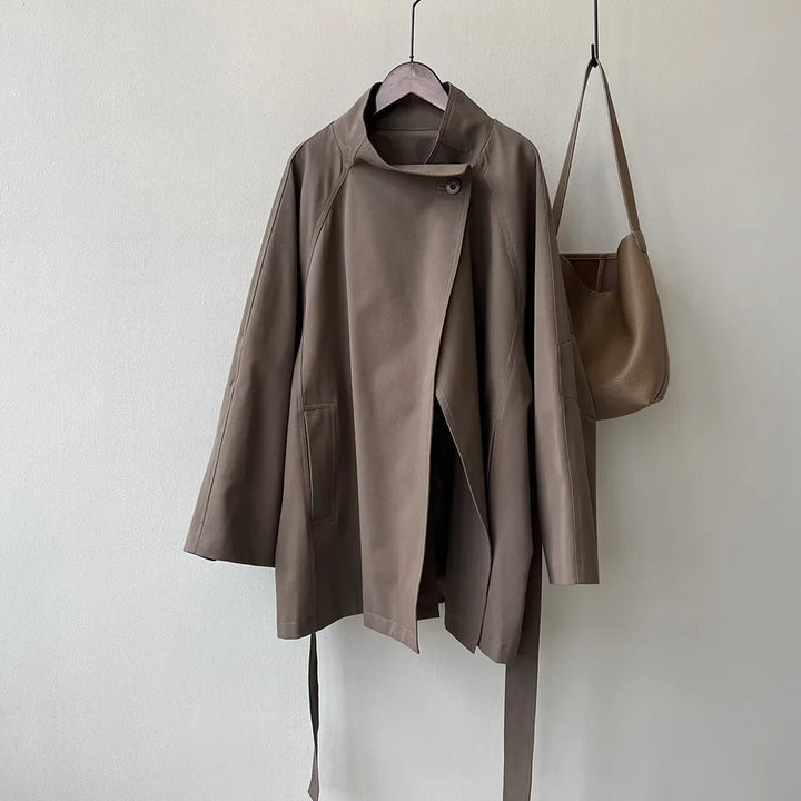 Trench Coat Feminino com Gola Alta
