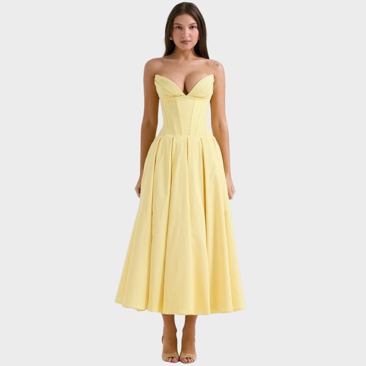 Elegante vestido midi feminino