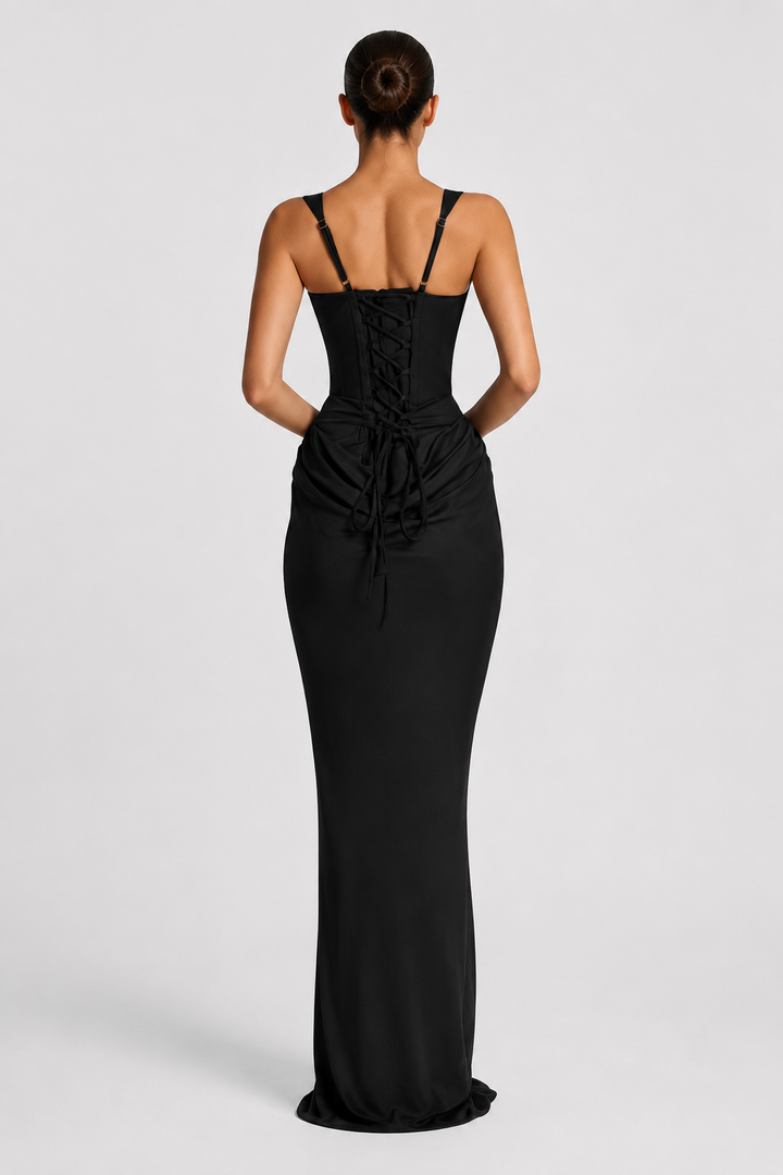 Vestido Elegante con Corsé de Silueta Refinada