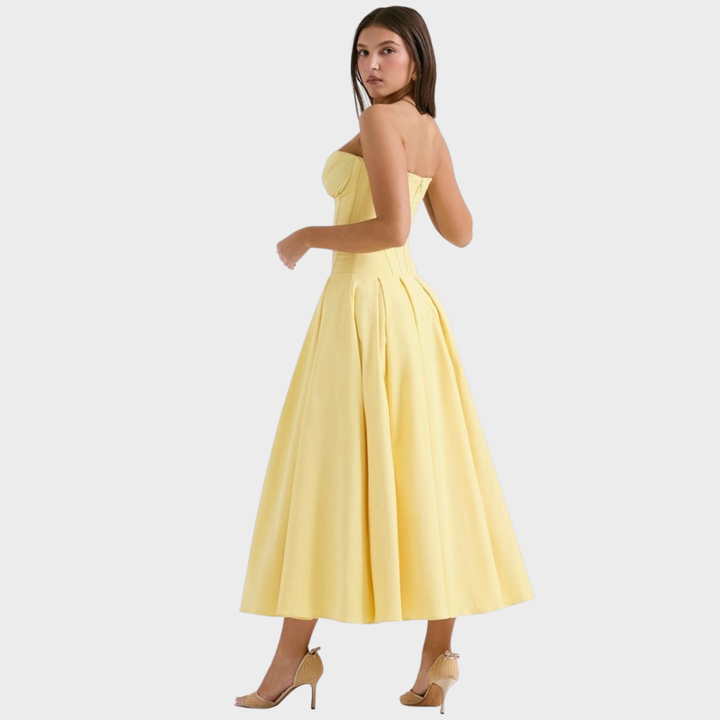 Elegante vestido midi feminino