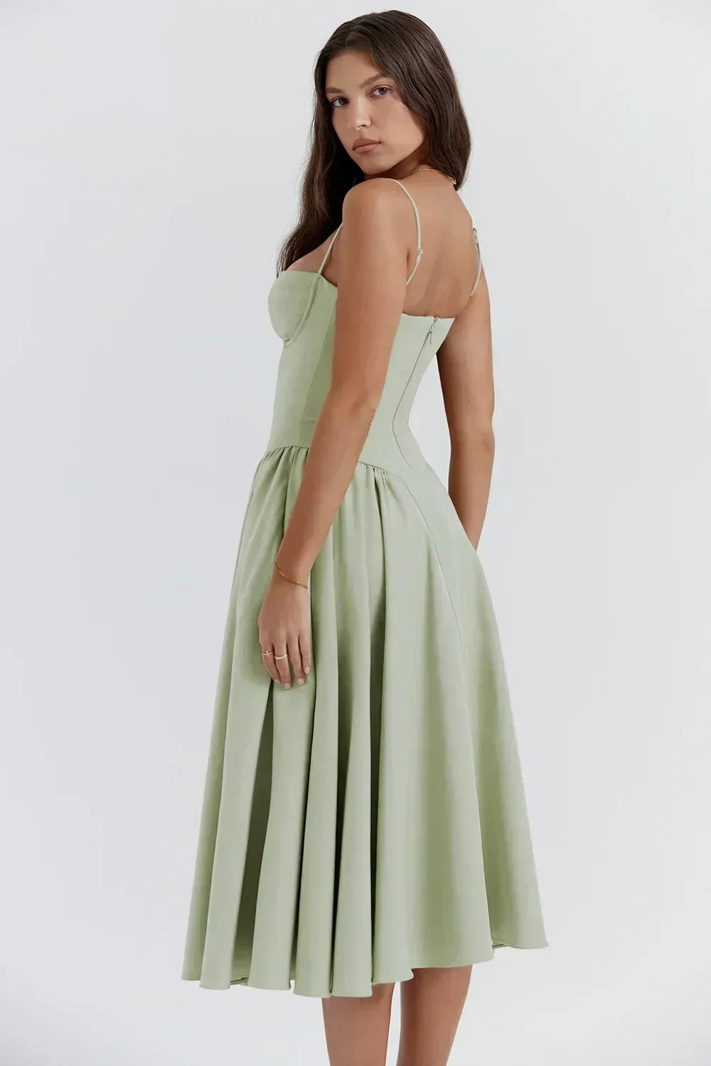 Sigrid | Midi Length Sleeveless Bustier Dress