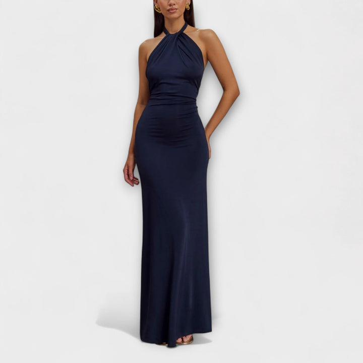 Lagoon - Vestido Maxi Halter Ajustado