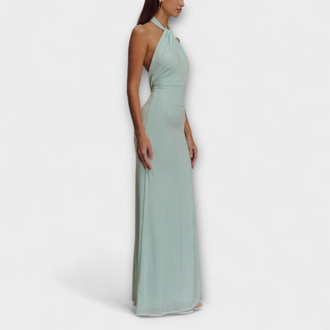 Lagoon - Vestido Maxi Halter Ajustado