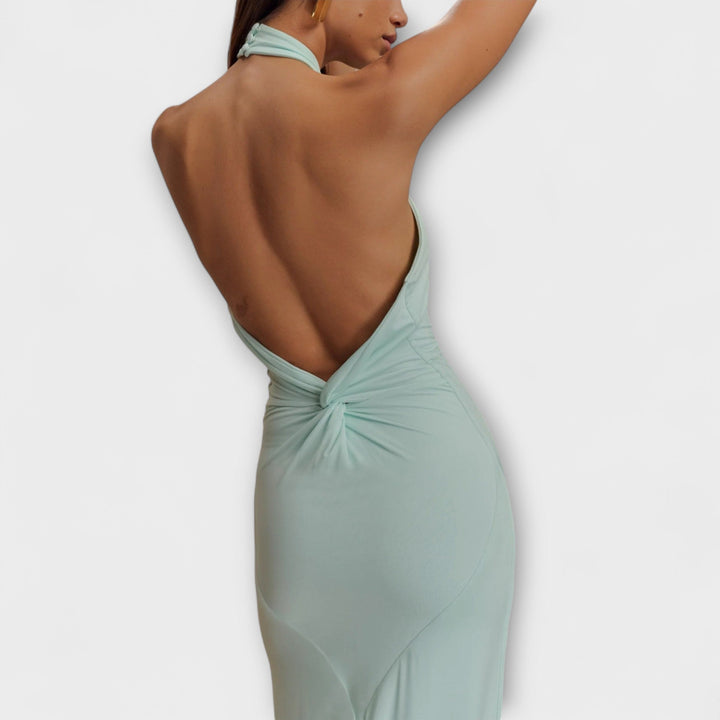 Lagoon - Vestido Maxi Halter Ajustado