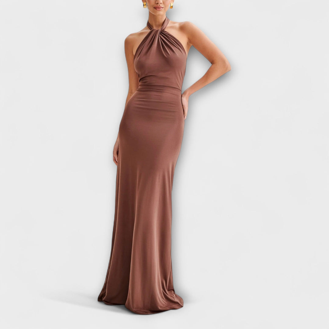 Lagoon - Vestido Maxi Halter Ajustado