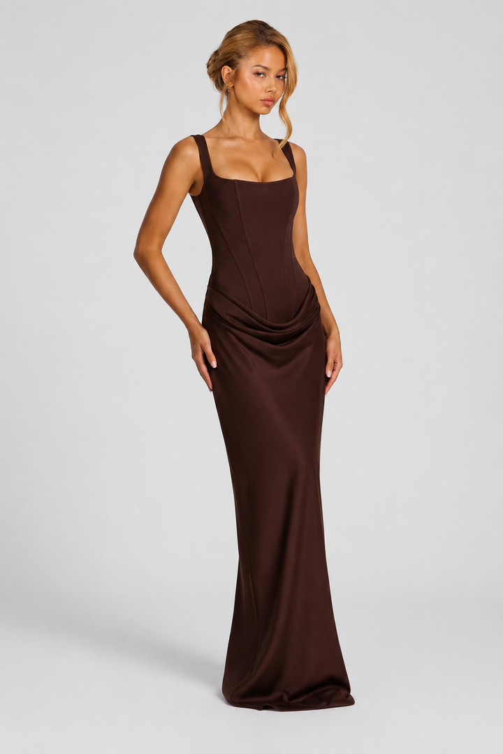 Vestido Elegante con Corsé de Silueta Refinada