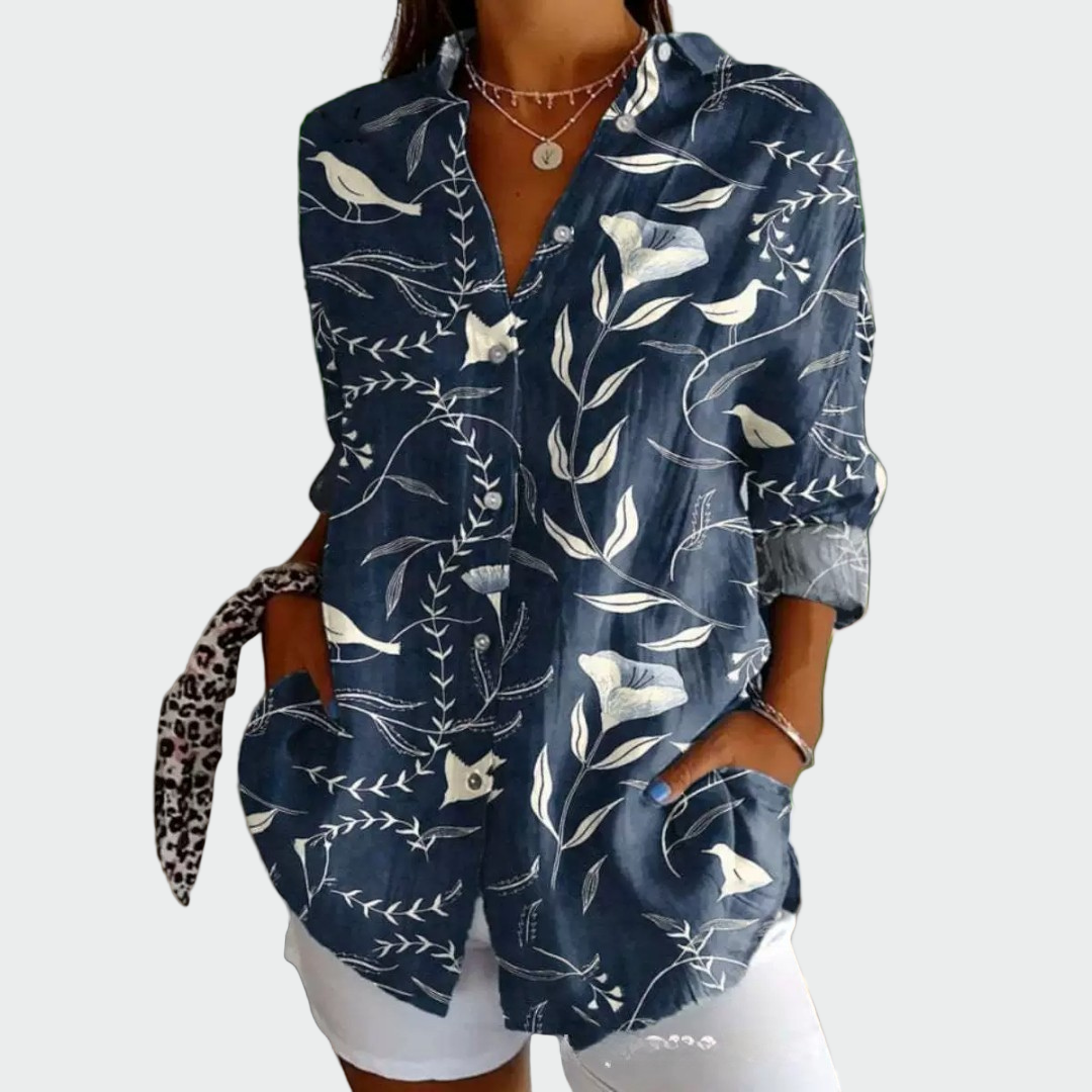 Camisa estilosa com estampa floral
