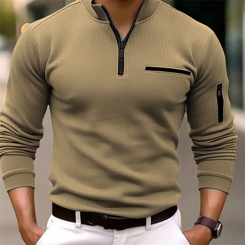 Gusteous™ - Camisa de Manga Longa com Zíper