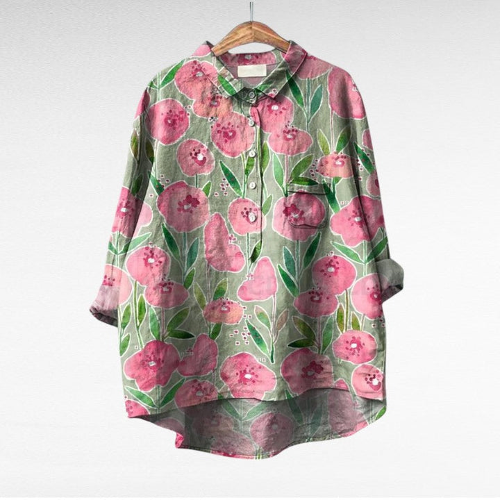 Thérèse | Blusa de Linho Elegante para o Verão