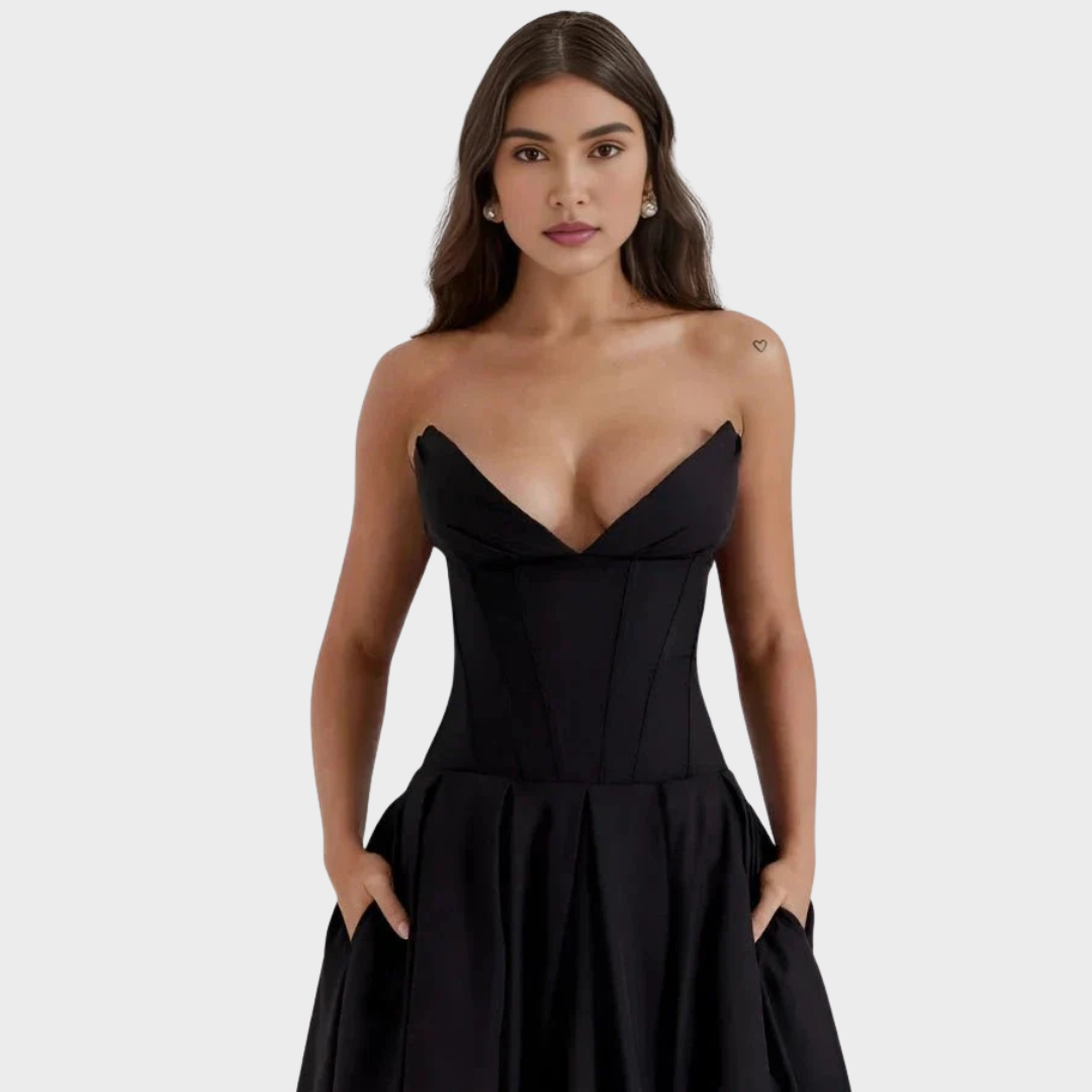 Elegante vestido midi feminino