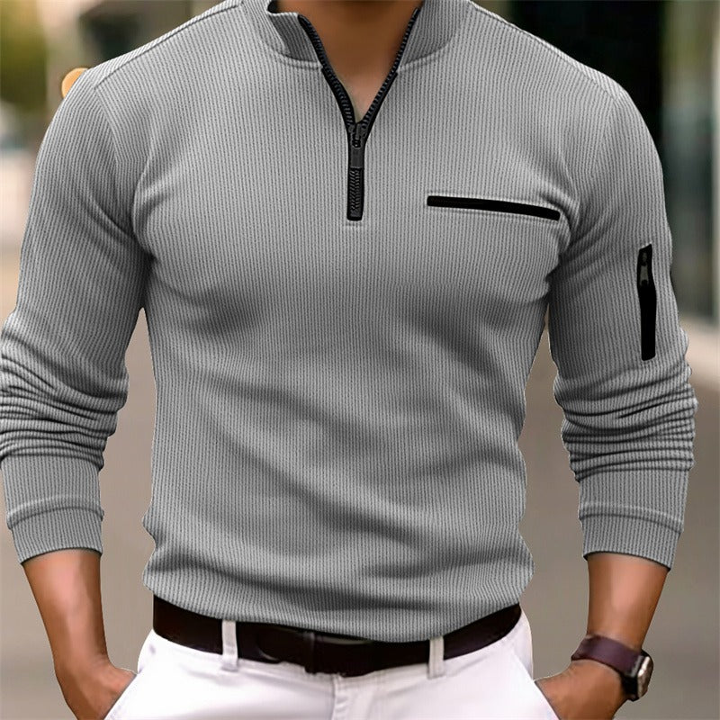Gusteous™ - Camisa de Manga Longa com Zíper
