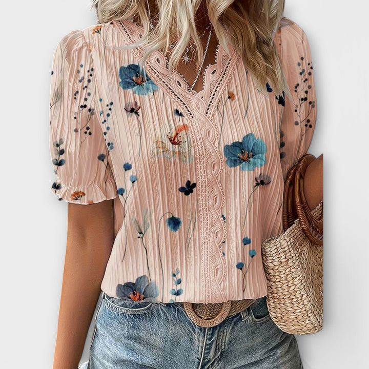 Emília - Blusa com decote em V