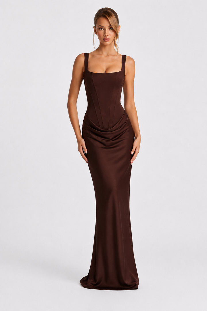 Vestido Elegante con Corsé de Silueta Refinada