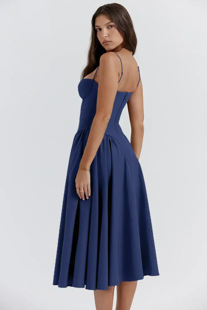 Sigrid | Midi Length Sleeveless Bustier Dress