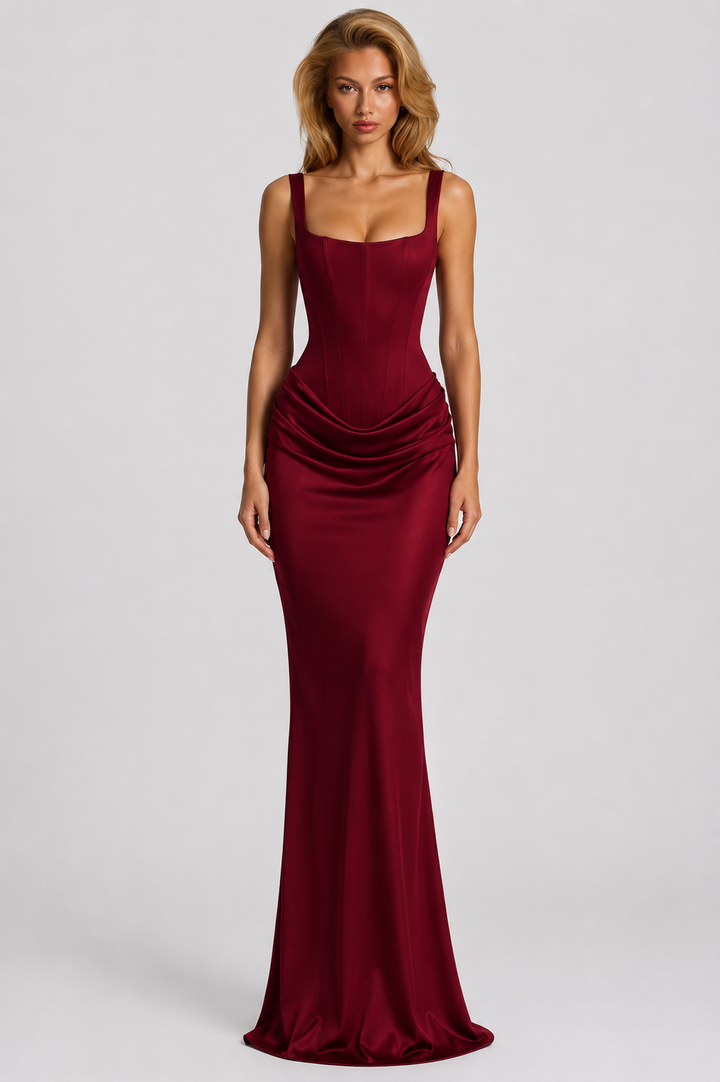 Vestido Elegante con Corsé de Silueta Refinada