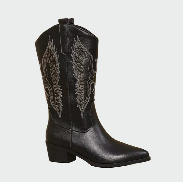 Bota de cowboy ocidental em couro