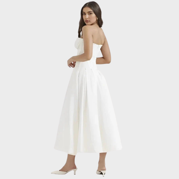 Elegante vestido midi feminino
