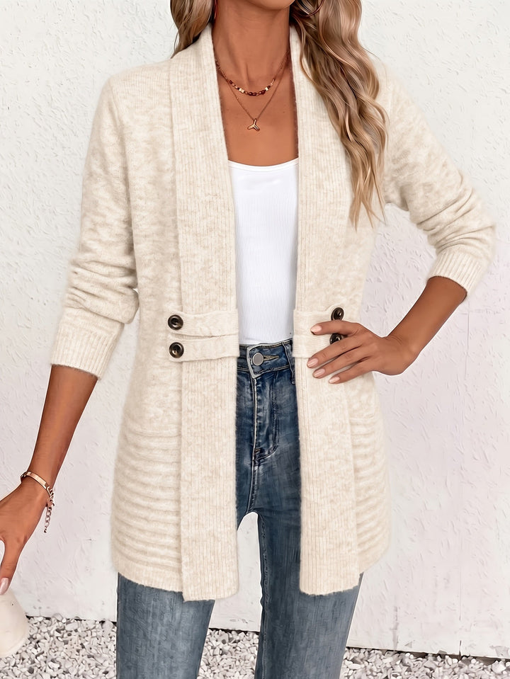 Xalviere | Cardigan Elegante para Senhoras - Frente Aberta & Cintura Ajustada