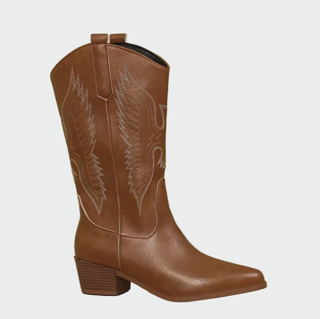 Bota de cowboy ocidental em couro
