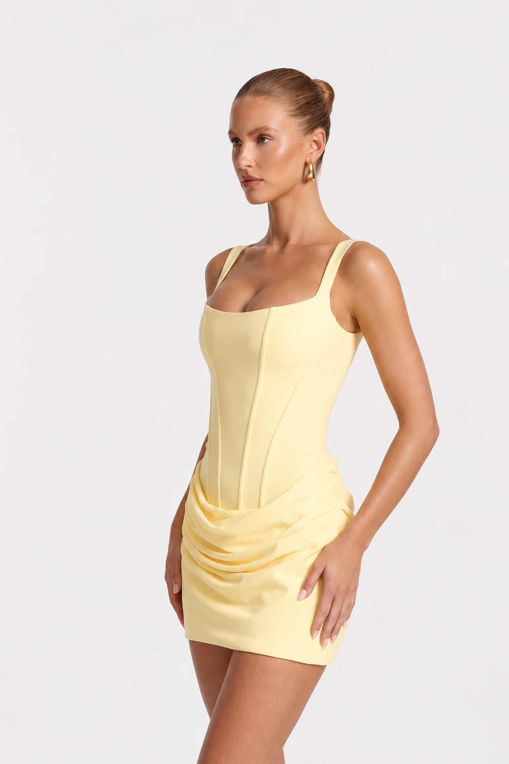 Mini Vestido Corset com Detalhes Drapeados
