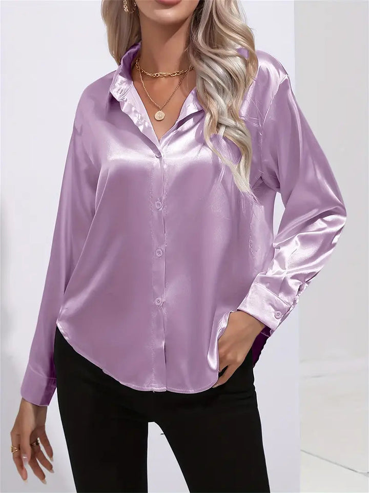 Camisa de Cetim Sofisticada para Mulheres