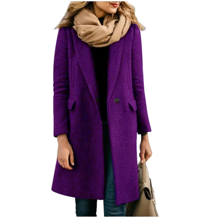 Trench Coat de Outono Feminino – Confortável Mistura de Lã para Estilosas Camadas