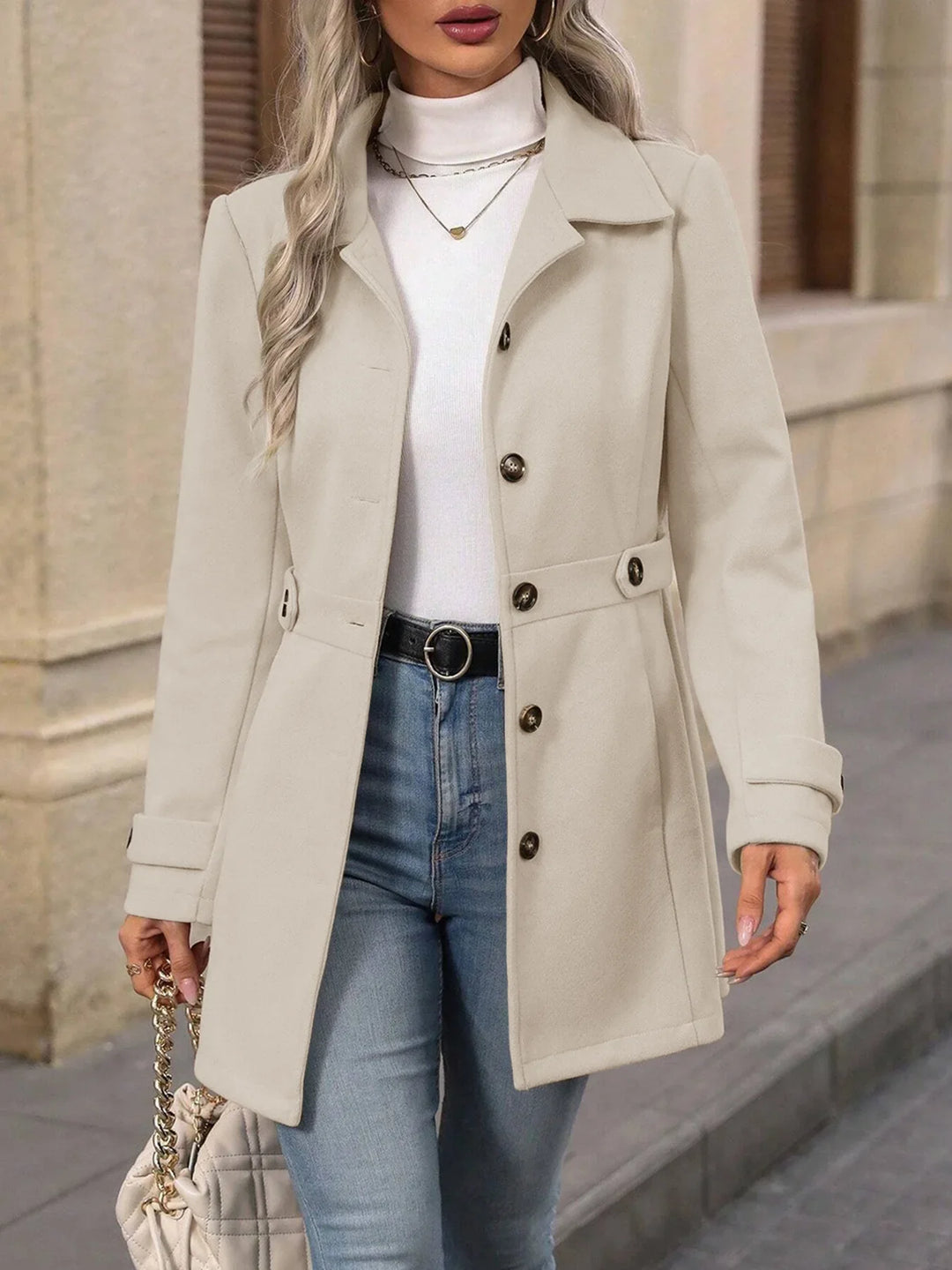 Casaco de Lã de Outono – Slim Fit Elegante para Diversos Estilos