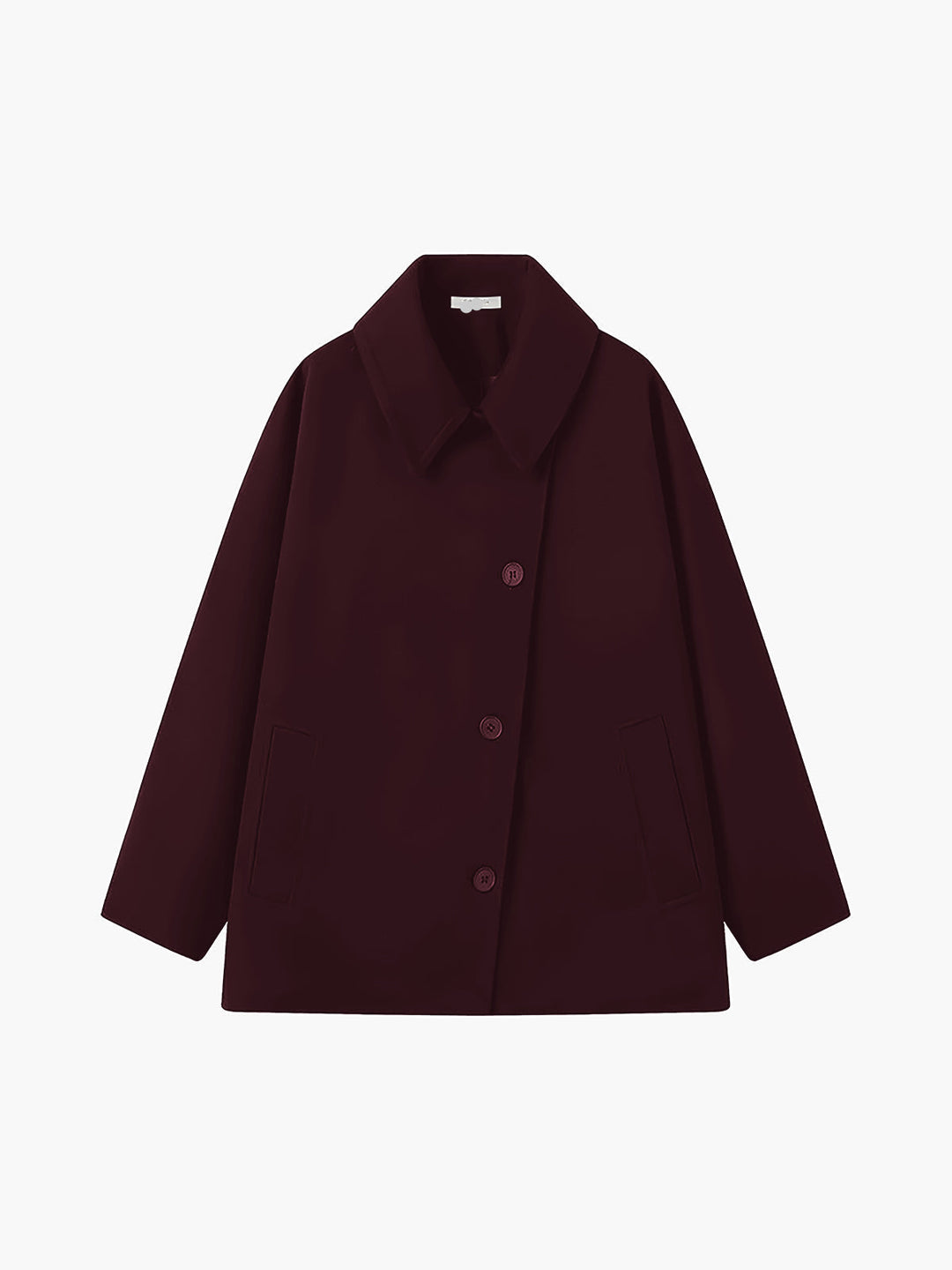 Casaco Oversized de Lã com Fecho de Botão