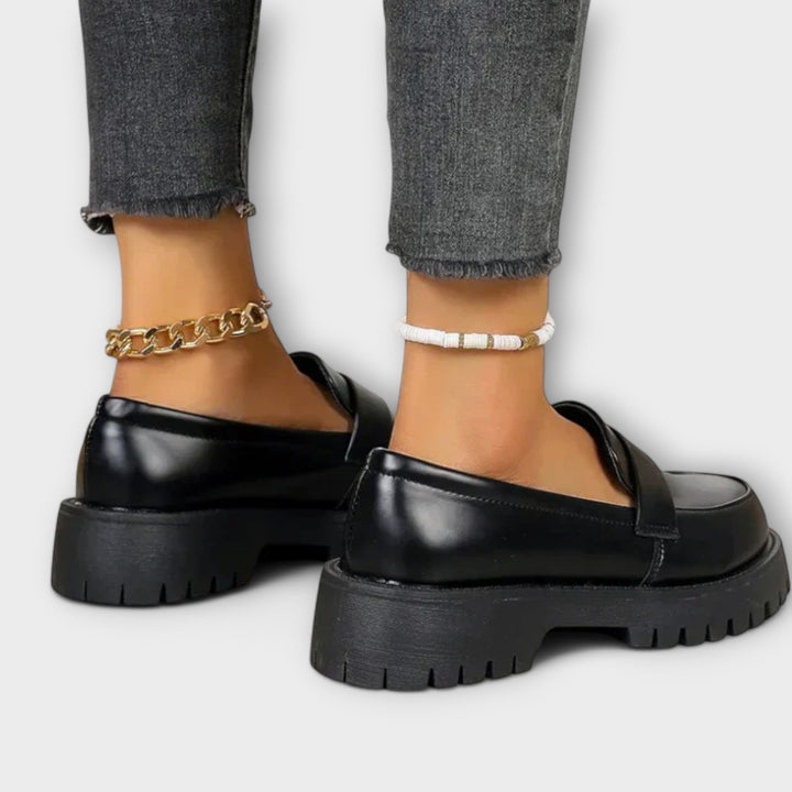 Mocassins Femininos Ortopédicos com Saltos em Cetim