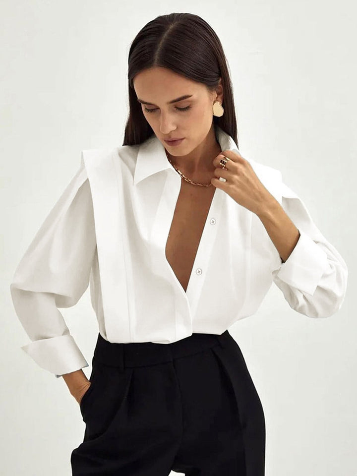 Camisa Estilo Quadrado com Fecho de Botão