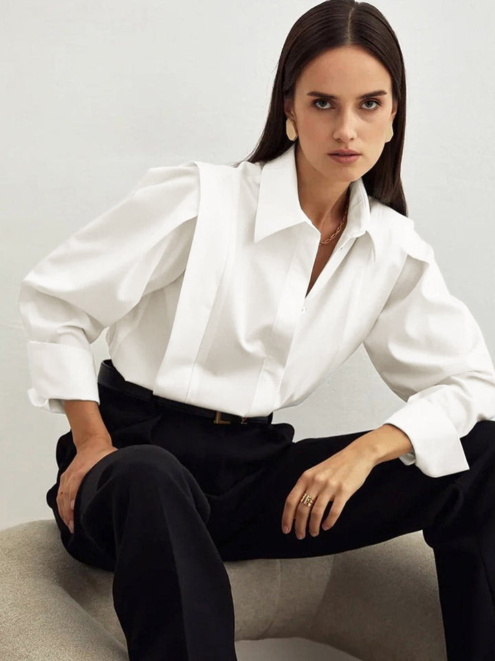 Camisa Estilo Quadrado com Fecho de Botão