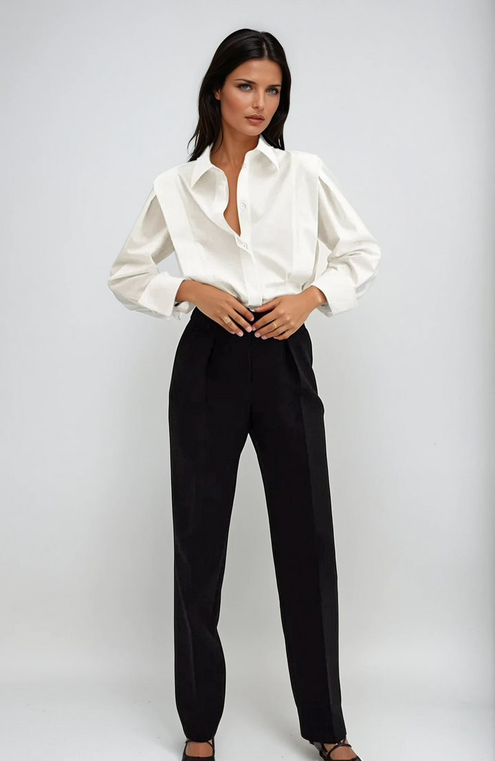 Camisa Estilo Quadrado com Fecho de Botão