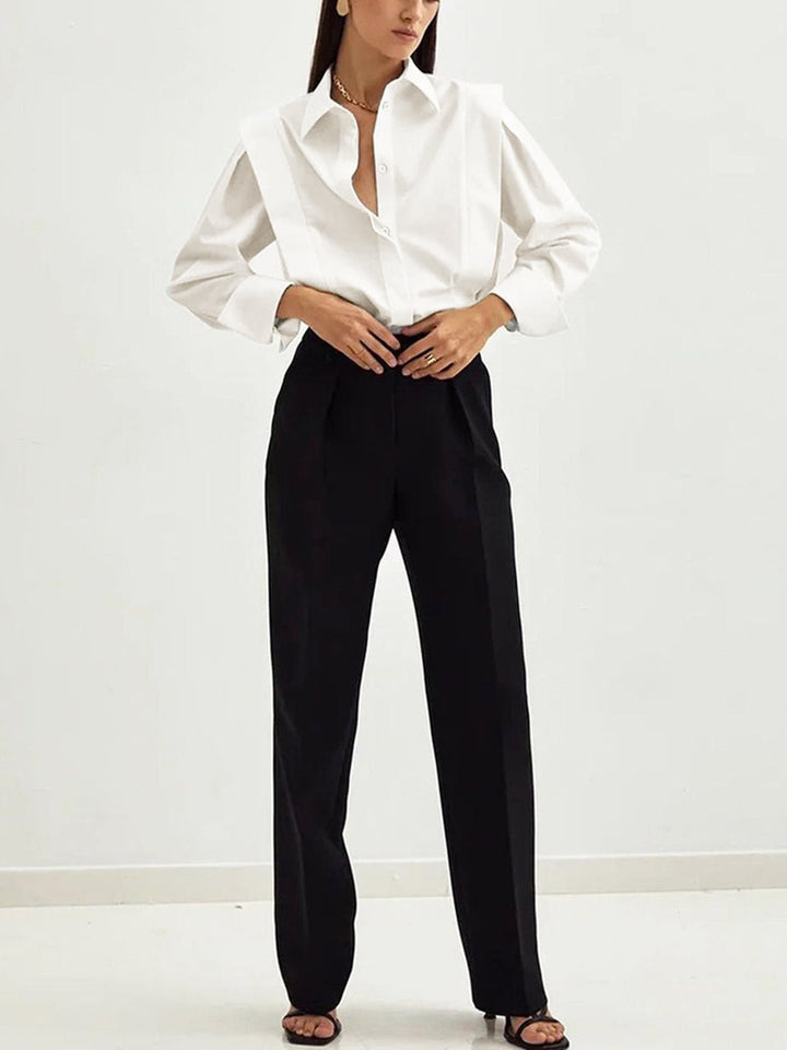 Camisa Estilo Quadrado com Fecho de Botão