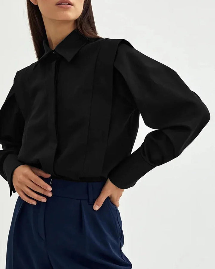Camisa Estilo Quadrado com Fecho de Botão