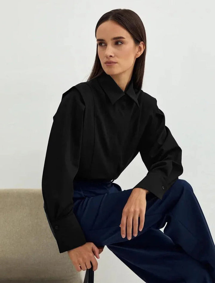 Camisa Estilo Quadrado com Fecho de Botão