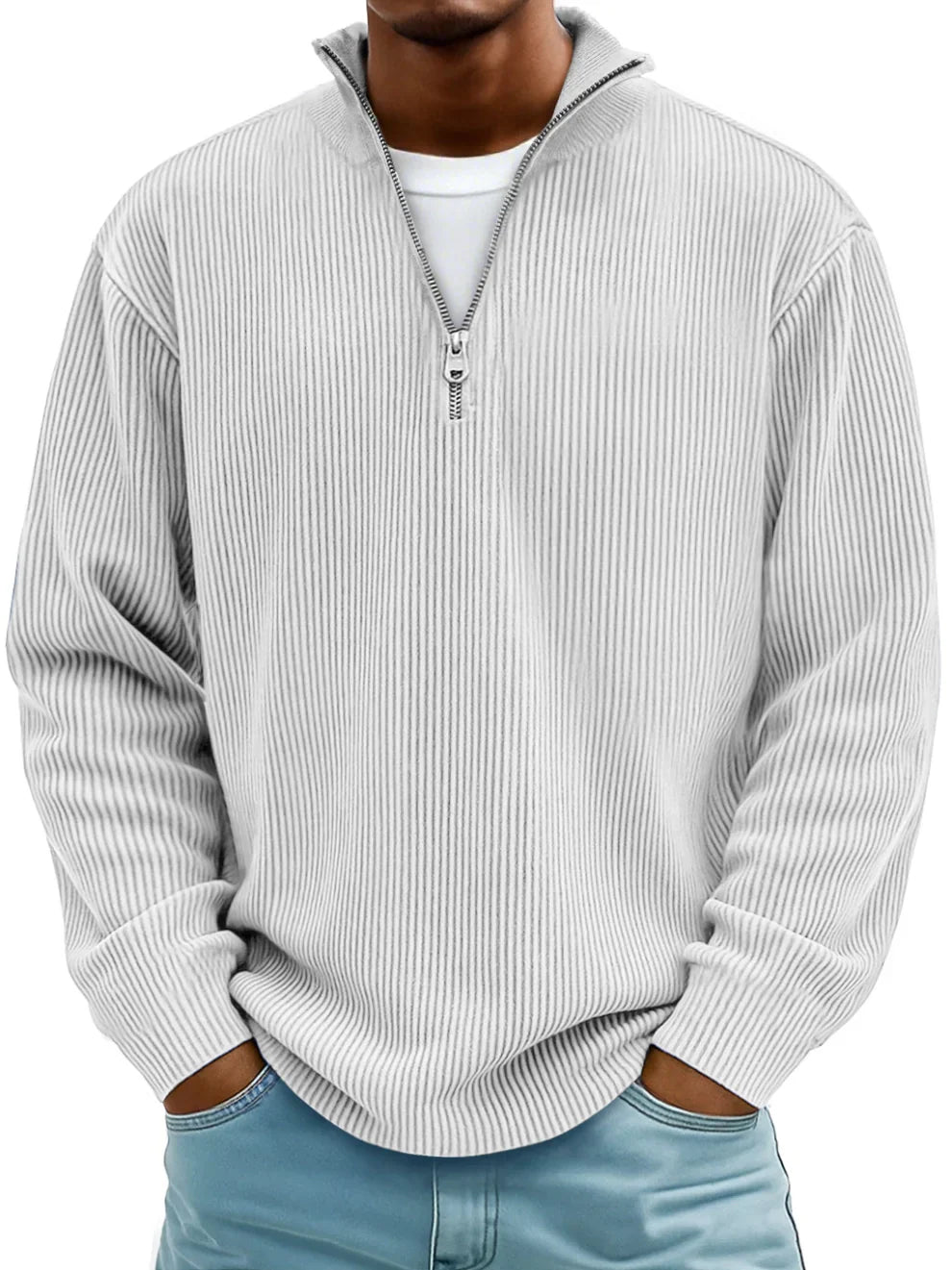 Calix™ | Pullover Moderno Masculino com Zíper Frontal