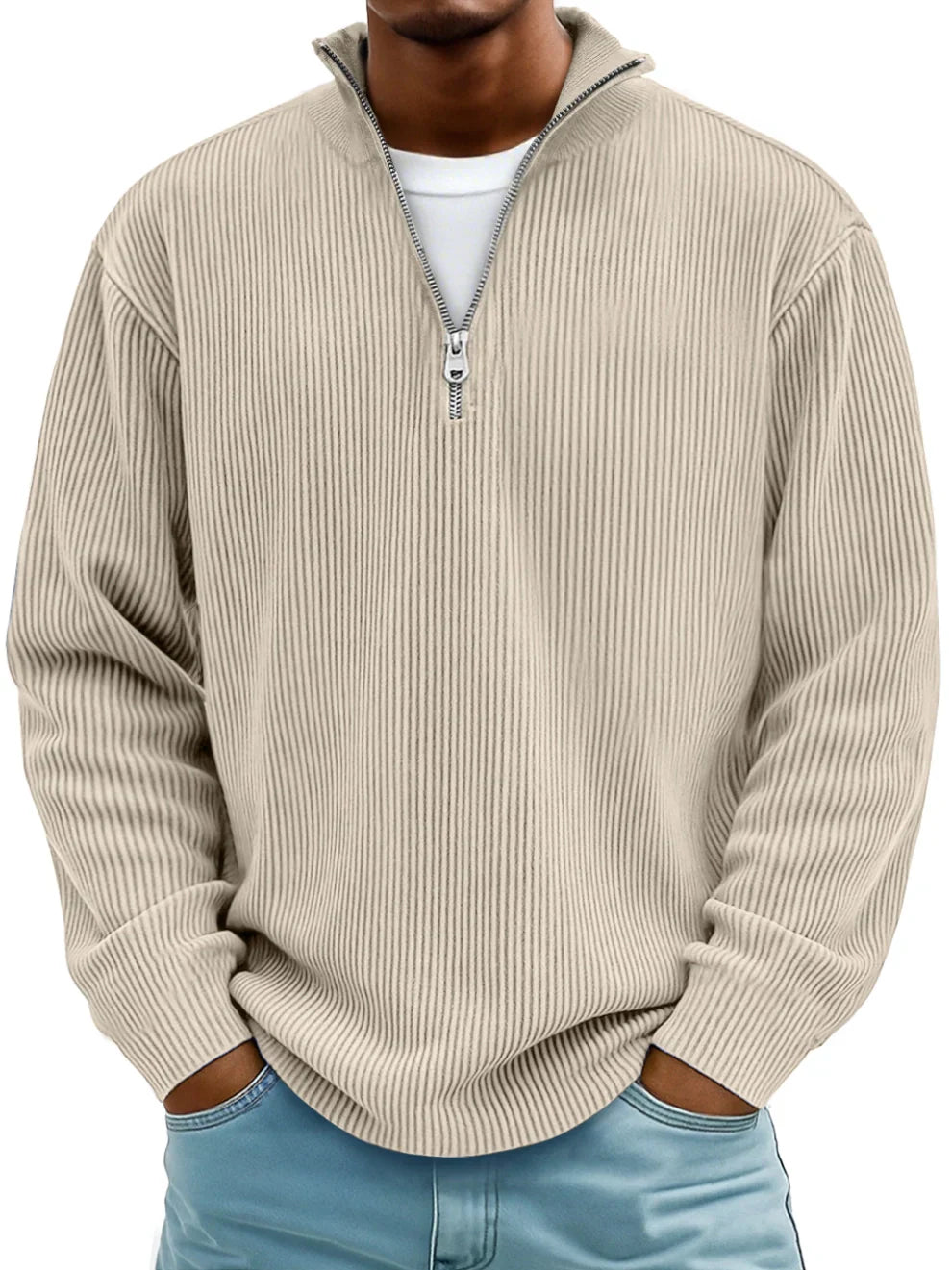 Calix™ | Pullover Moderno Masculino com Zíper Frontal