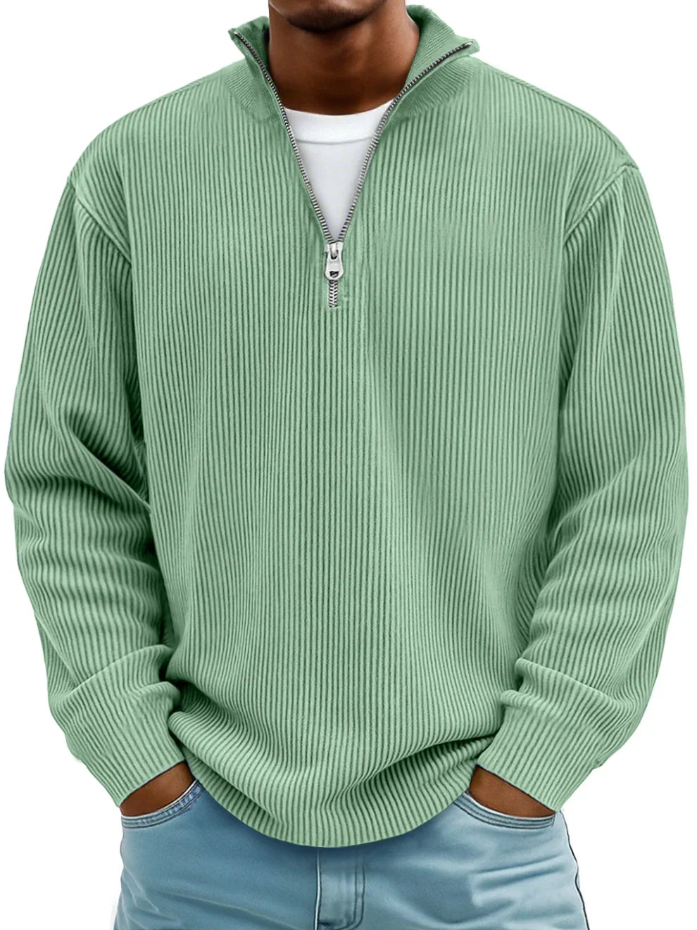Calix™ | Pullover Moderno Masculino com Zíper Frontal