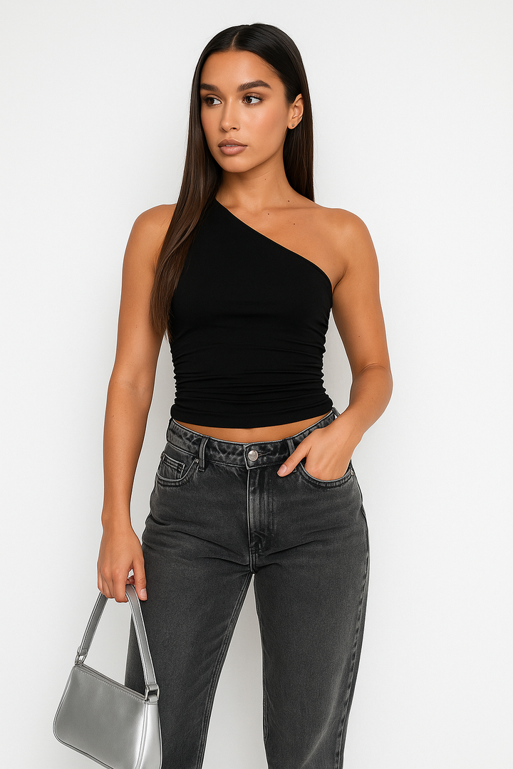 Blusa Assimétrica com Alça Única