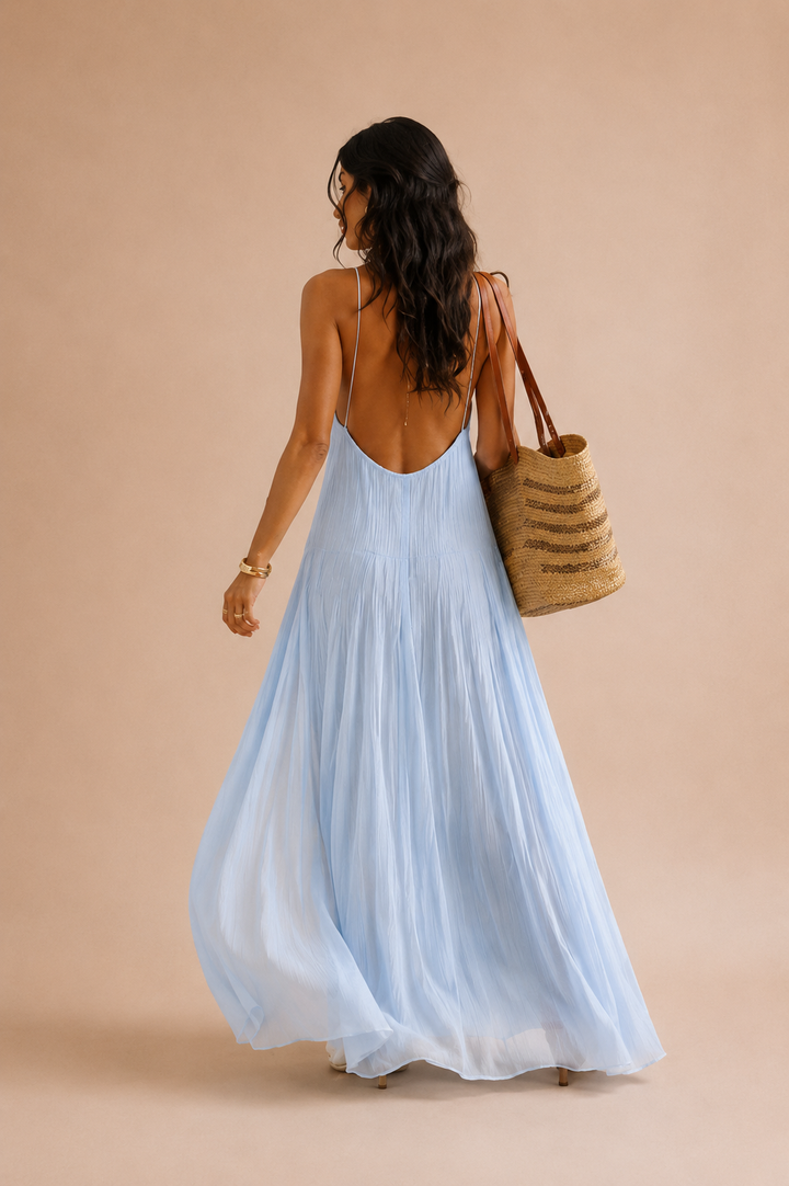 Almudena | Vestido Sem Mangas Elegante com Costas Expostas